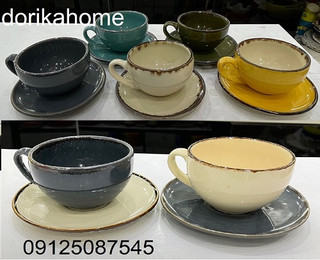فنجان نعلبکی لته دوریکا طرح بانددار