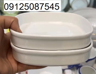 ظرف سرو چینی زرین ایران کاسرول سفید بسته 2 عددی