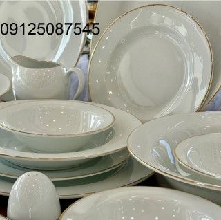 سرویس غذاخوری 102 پارچه چینی زرین ایران مدل ایتالیااف زرین (لب طلا)